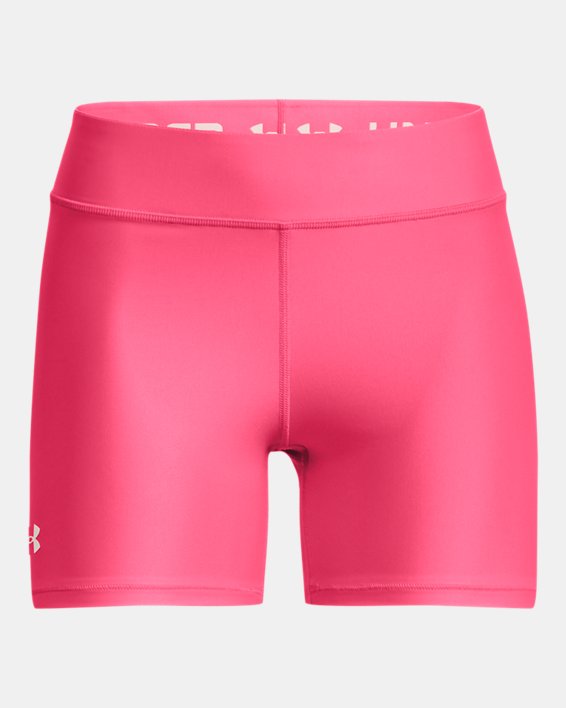 Women's HeatGear® Mid-Rise Middy Shorts, Pink, pdpMainDesktop image number 5